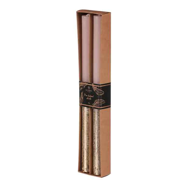 Autronic Svíčka SVT502 PINK - růžová/zlatá (2 ks)