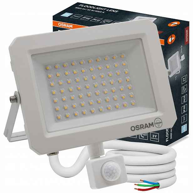 Led reflektorová lampa Halogenová Led lampa s senzorem 50W 5500lm 6500K IP65