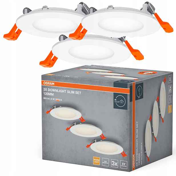 3x Podomítkové stropní svítidlo Halogenové Led Kulaté Stropní Svítidlo Spot kulaté 8W 3000K
