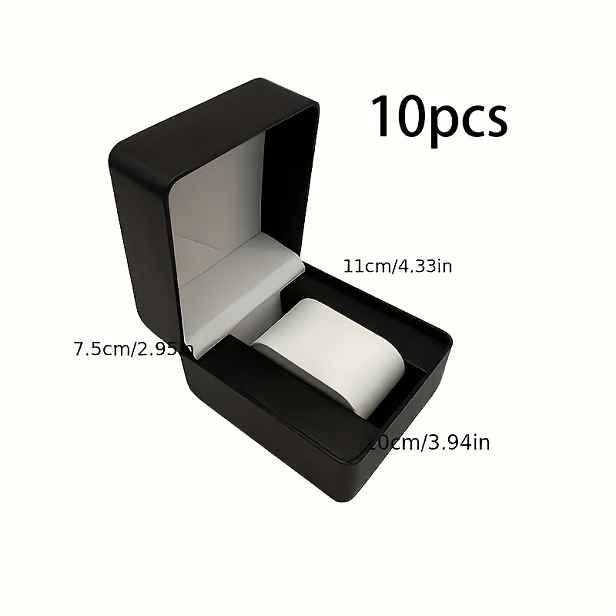TEMU Sada 10 ks úložných boxů na hodinky s možností personalizace, umělá kůže, odnímatelný polštář, vhodné jako dárek i pro domácí použití, módní