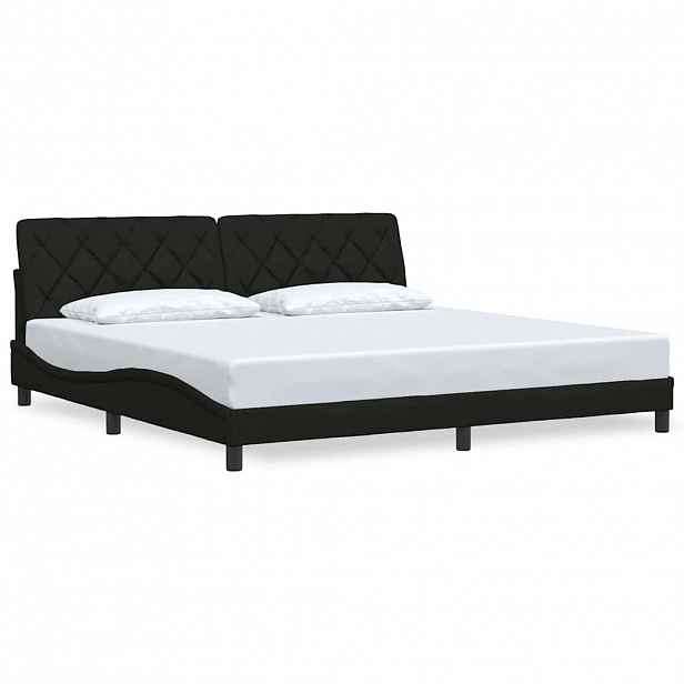 vidaXL Rám postele bez matrace černý 200 x 200 cm textil