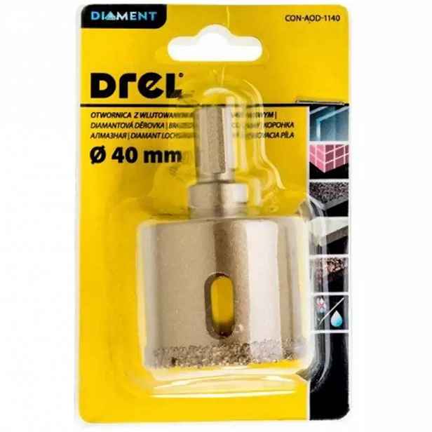 Děrovka s diamantovým posypem 40 mm chlazená