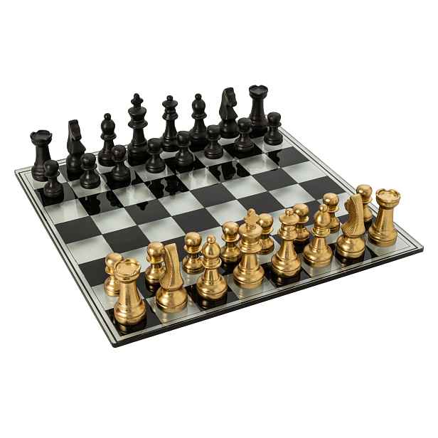 Luxusní šachová sada Chess  Bronze & Black – 60*15*60 cm J-Line by Jolipa
