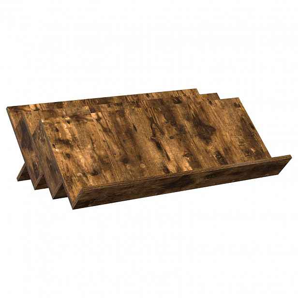 vidaXL Regál na časopisy s policí Kouřový dub 90 x 53 x 28,5 cm
