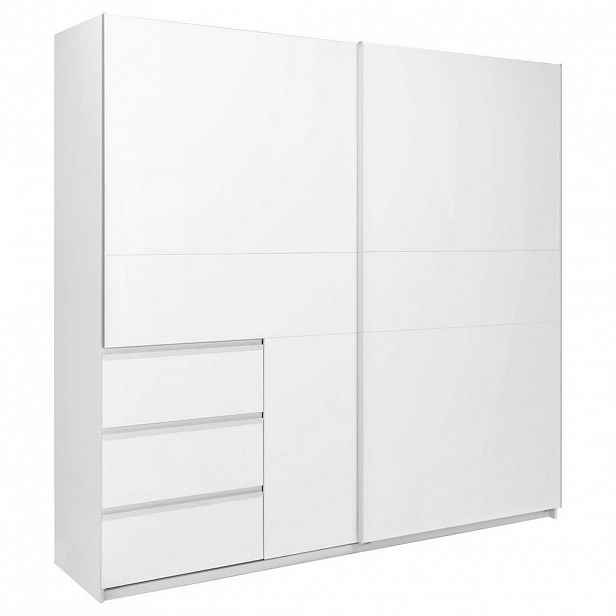 P & B ŠATNÍ SKŘÍŇ S POSUVNÝMI DVEŘM, bílá, 215/210/61,5 cm