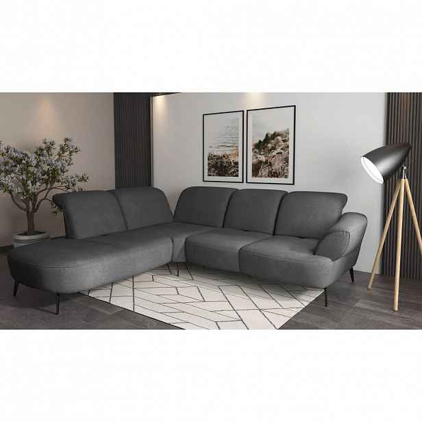 Sit & More ROHOVÁ SEDAČKA, textil, tmavě šedá
