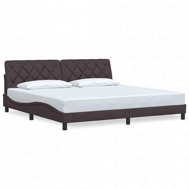 vidaXL Rám postele bez matrace tmavě hnědý 200 x 200 cm textil