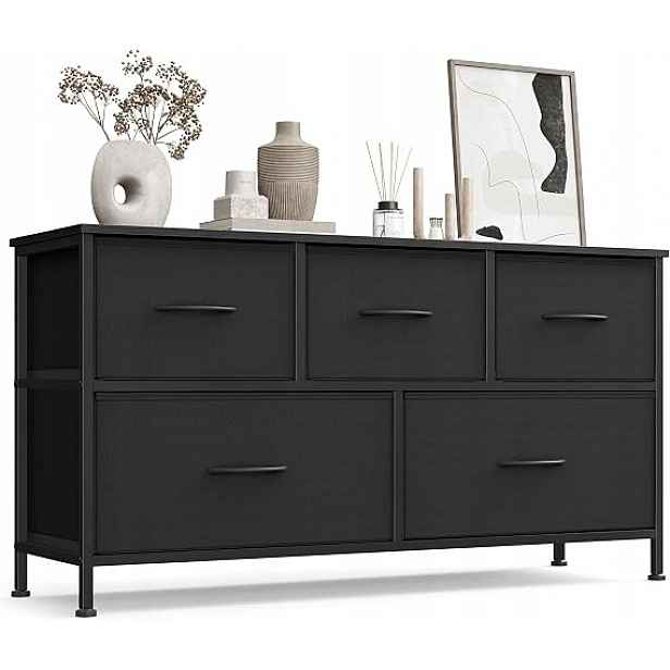 Komoda Songmics s látkovými zásuvkami 30x98,8x52,2 cm Černá