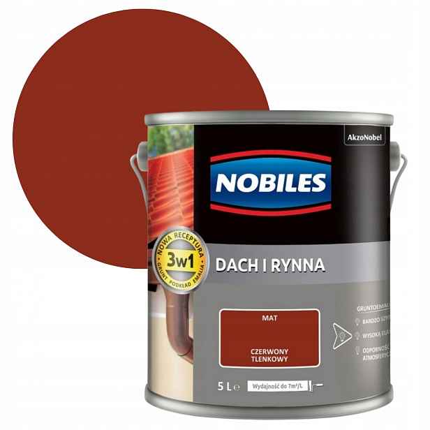 Nobiles Střecha A Žlab 5L Červený Oxid