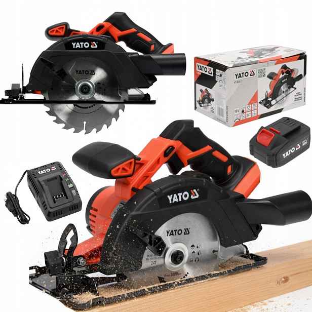 Set Akumulátorová kotoučová pila 165 mm 18V 4AH Aku Yato YT-82811