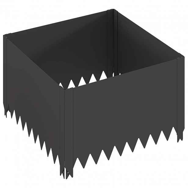 vidaXL Okraj trávníku 60 x 60 x 35 cm Ocel Černá
