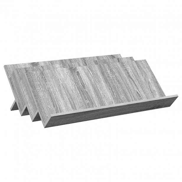 vidaXL Regál na časopisy s policí Šedá Sonoma 90 x 53 x 28,5 cm