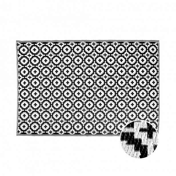 Butlers COLOUR CLASH Venkovní koberec mozaika 180 x 118 cm - černá/bílá