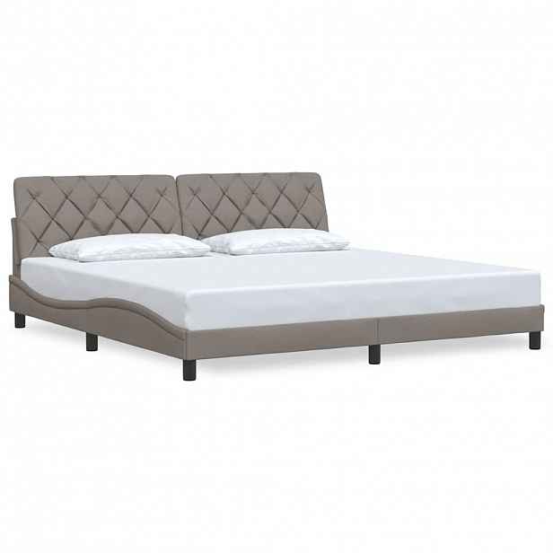 vidaXL Rám postele bez matrace taupe 200 x 200 cm textil