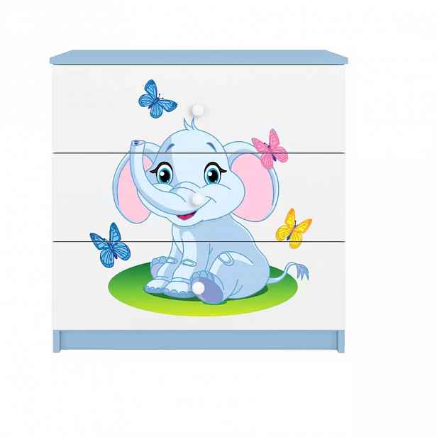 Dětská komoda Babydreams modrá - Slon