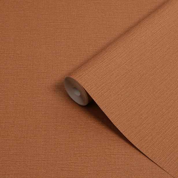 Oranžová tapeta do pokoje se strukturou tkaniny na flizelině tapety