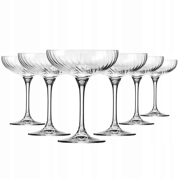 Skleničky na martini koktejly Krosno Coupette ryhované komplet 240 ml 6 Ks