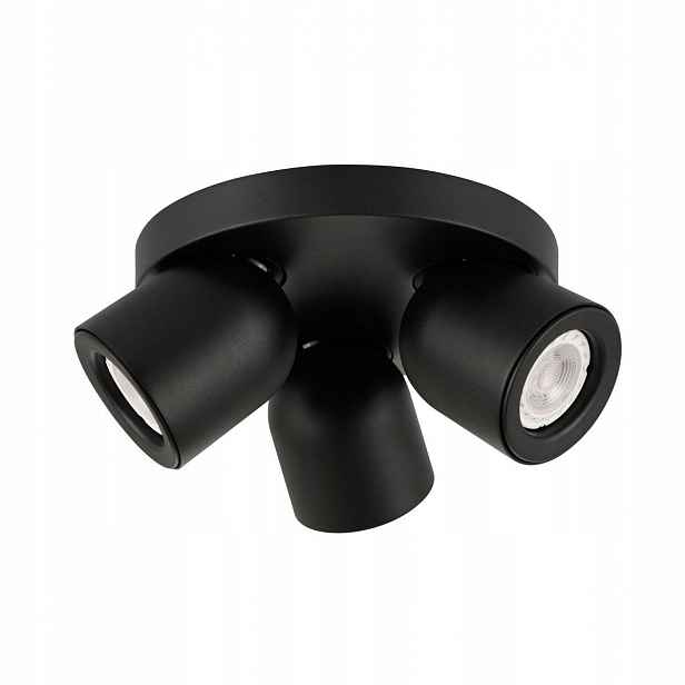 Stropní Led reflektor Halogenový Černý 3 zdroje GU10 Svítidlo Nuora Italux