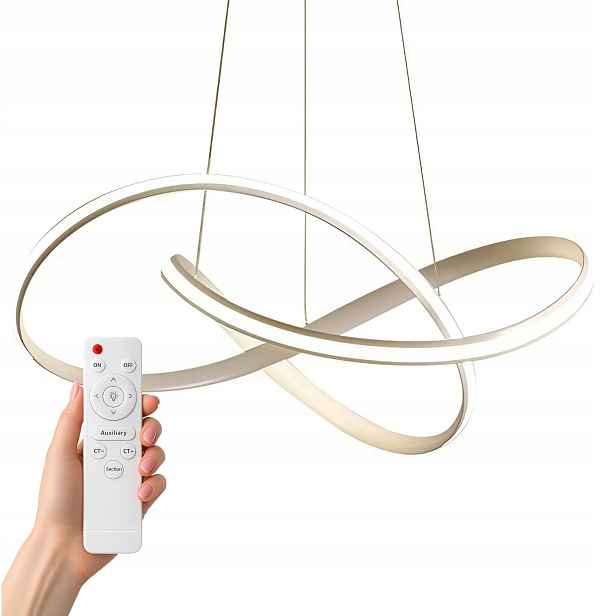 Závěsné Stropní Svítidlo Led Lustr Zlatá 55 CM Do Obývacího Pokoje S Dálkovým Ovládáním