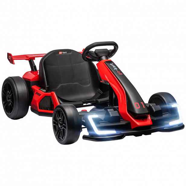 HOMCOM DĚTSKÝ ELEKTRICKÝ GOKART 24V Motor Červený+Černý, plast, kov