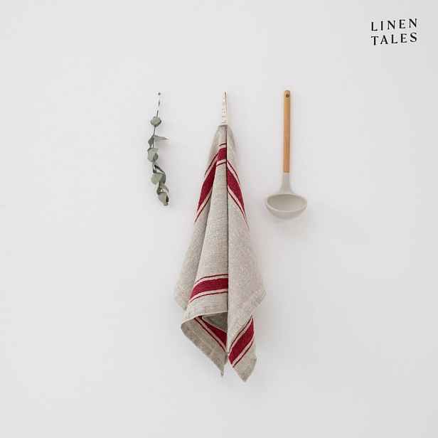 Lněná utěrka 40x65 cm Red Stripe Vintage – Linen Tales