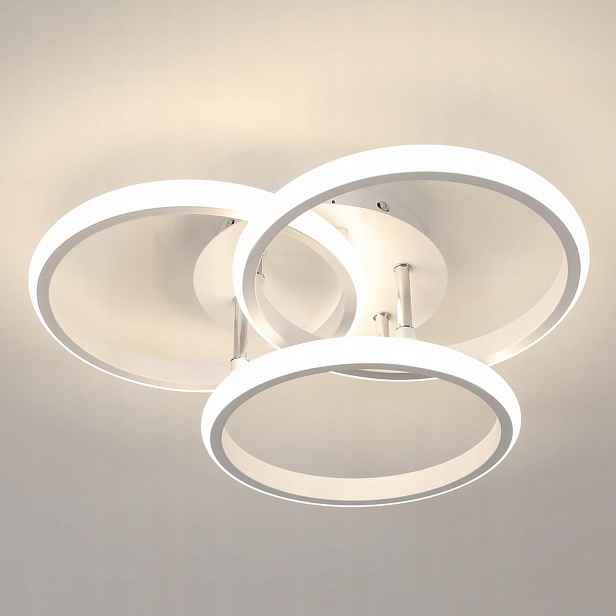 Stropní Led lampa kulatý lustr Ring bílý moderní 40W 4500K