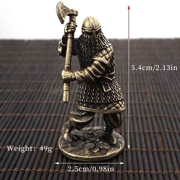 TEMU Den , Den otců, Valentýn, Díkůvzdání, Sezóna promoce Kreativní dárek Retro slitina Voják s bojovou sekerou Figurka modelu Desková hra Šachový