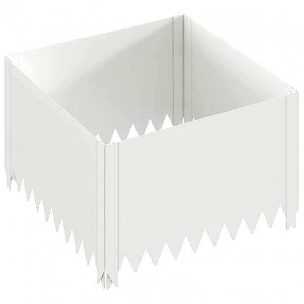 vidaXL Okraj trávníku 60 x 60 x 35 cm Ocel Bílá