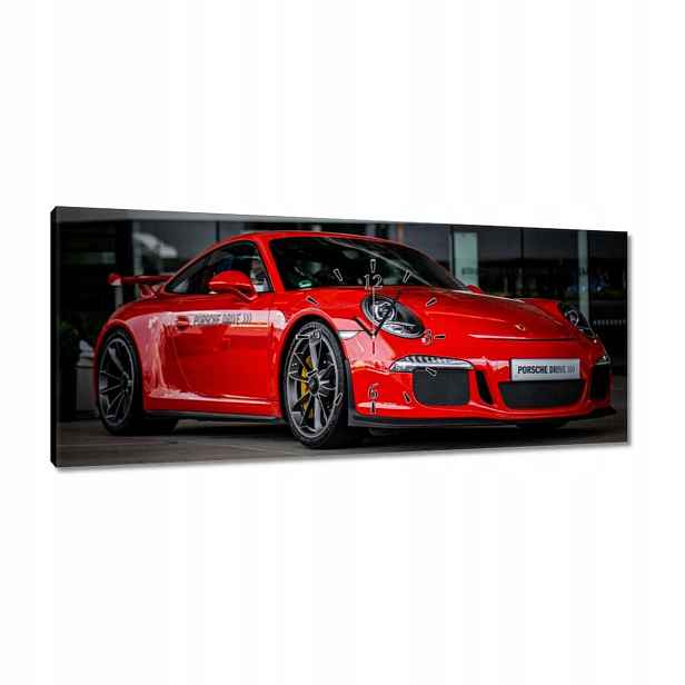 Hodiny 100x40 Červené Porsche