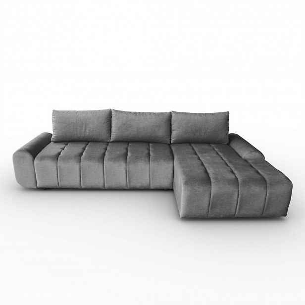 Beautysofa ROHOVÁ rozkládací pohovka Costa L šedá, pravá
