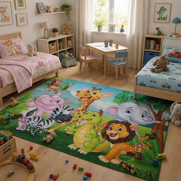 Dětský kusový koberec Torino kids 239 JUNGLE, 160x230, vícebarevná, dětský pokoj, Obsession