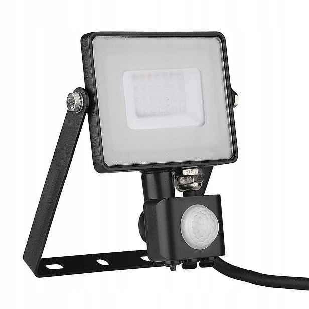 V-tac Led reflektor 30W Samsung PIR+soumrak IP65 3000K černý