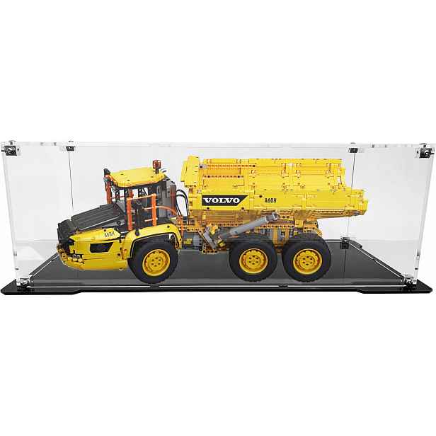 Vitrína s černou základnou pro stavebnici Lego 42114 Kloubový vozík Volvo