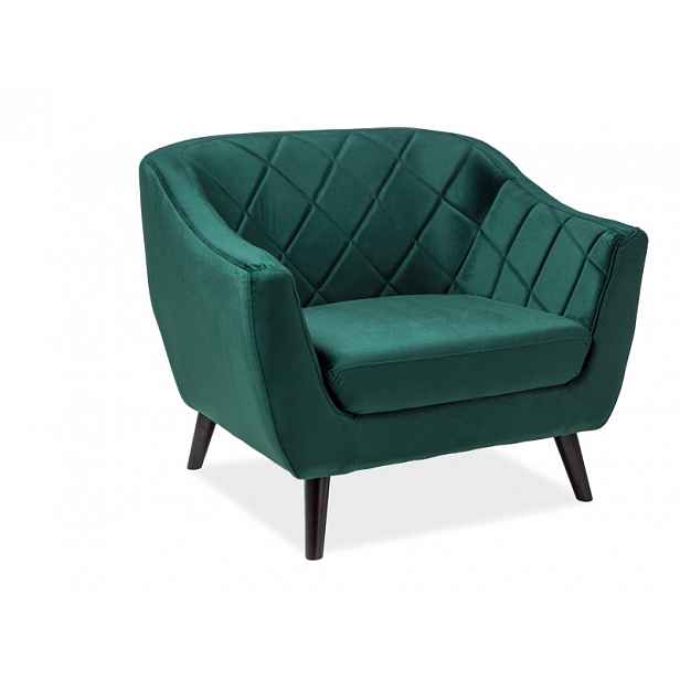 Zelené relaxační křeslo MOLLY 1 VELVET