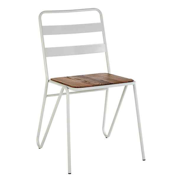 Bílá/v přírodní barvě jídelní židle z jilmového dřeva District – Premier Housewares
