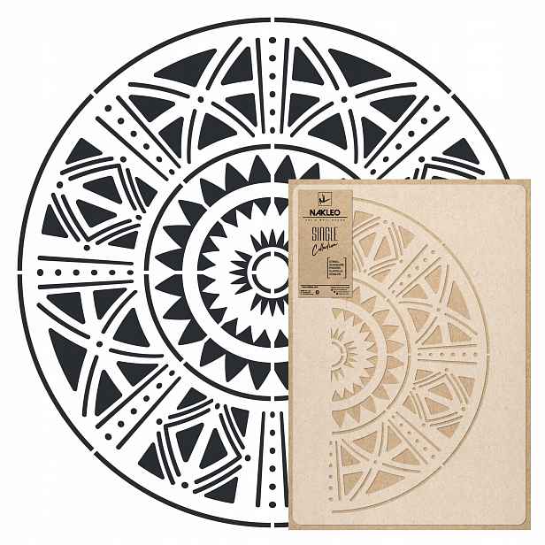 Malířská šablona Mandala L průměr 89 cm pro omítky Opakovaně Použitelný Omítka Beton