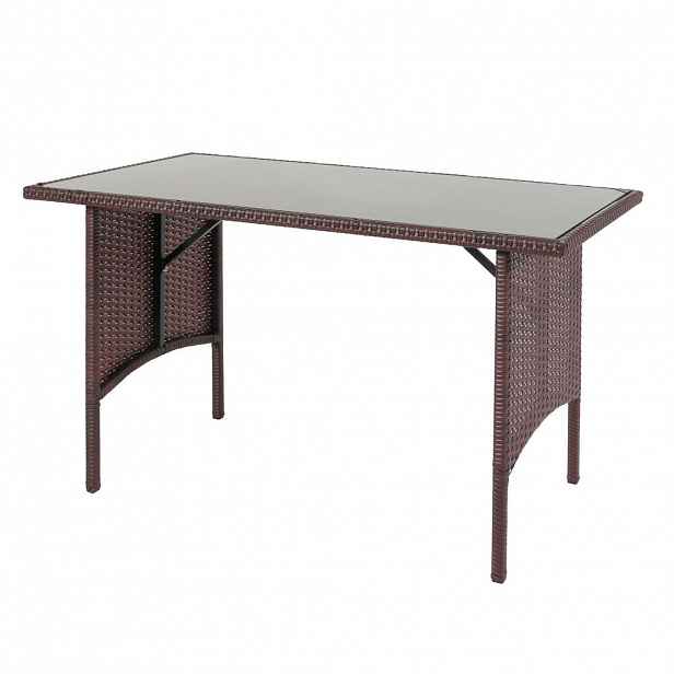 MCW POLY-RATTAN JÍDELNÍ STŮL obdélníkový hnědý