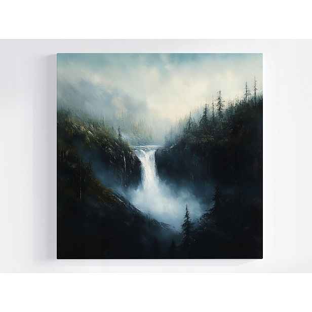 Obraz Na Plátně Canvas Krajina Hory Les Vodopád Řeka Temnota Příroda 50x50