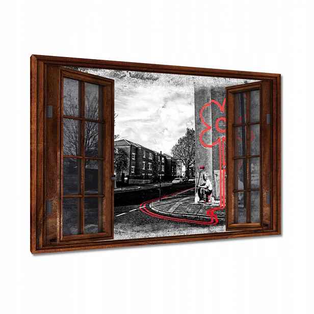Obrazy 120x80 Banksy Červená květina