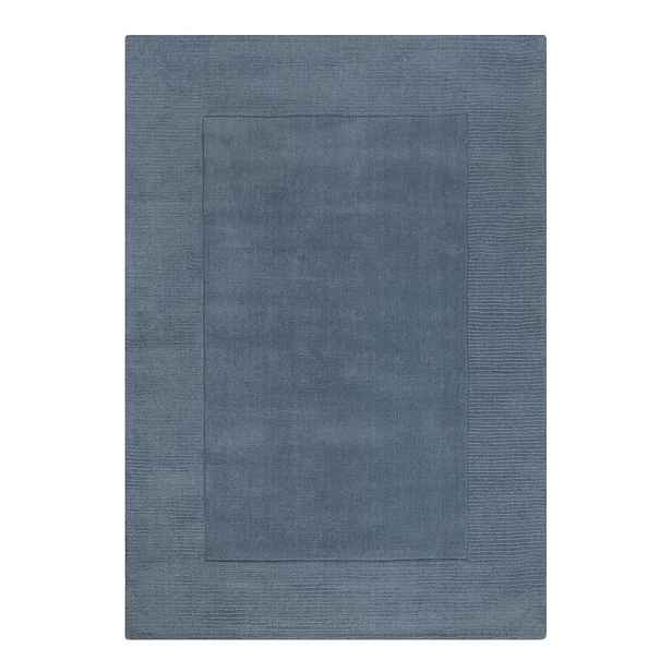 Tmavě modrý ručně tkaný vlněný koberec 120x170 cm Textured Wool Border – Flair Rugs