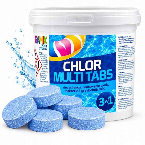 Úprava Vody V Bazénu Chlor Multi 3V1 Tablety 3KG 200G 15X200G