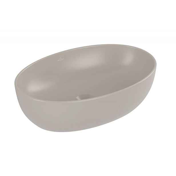 Villeroy & Boch Artis - Umyvadlo na desku 48x33 cm, bez přepadu, bez otvoru pro baterii, CeramicPlus, Almond 438848AM