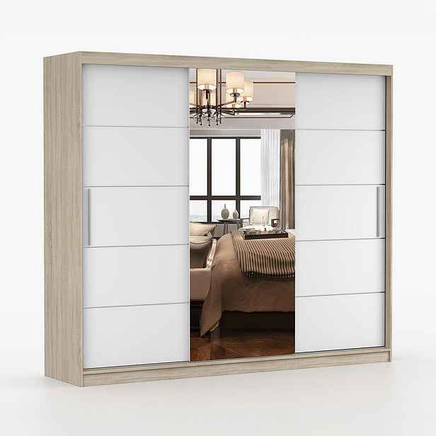 imoebel24 SKŘÍŇ s otočnými dveřmi Astra 233 cm 233/218/61 cm, 3dveřová, bílý