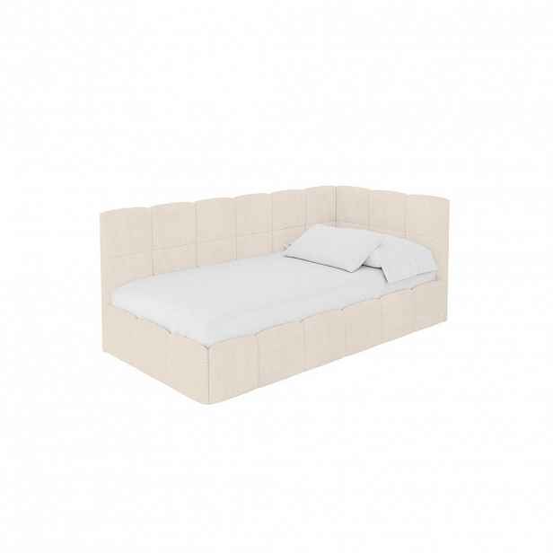 ALTDECOR JEDNOLŮŽKOVÁ POSTEL pro mládež s úložným prostorem vlevo, s matrací - LIVY 100x200 béžová
