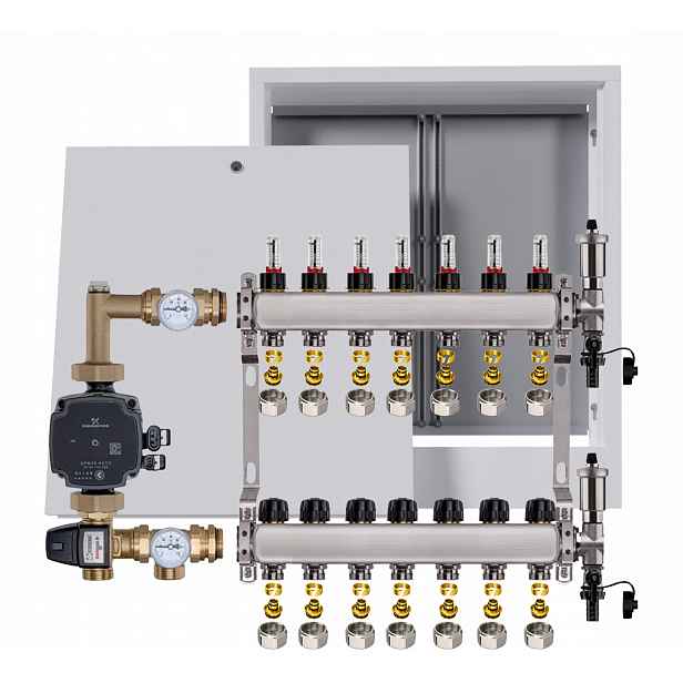 Nerezový rozdělovač pro podlahovku 7 box Pompa Grundfos Pex