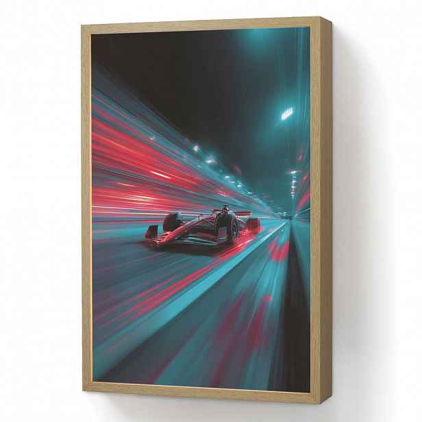 OnlyWow NÁSTĚNNÁ LAMPA S AKUMULÁTOREM Závodní auto - Červená - Rychlost 40x60 cm