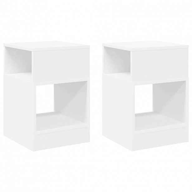 vidaXL Odkládací stolek 2 ks Bílá 30,5 x 30 x 45 cm Kompozitní dřevo