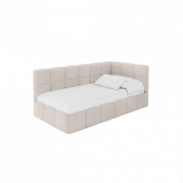 ALTDECOR JEDNOLŮŽKOVÁ POSTEL pro mládež s úložným prostorem vlevo, s matrací - LIVY 100x200 béžová