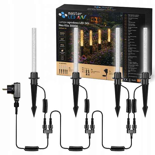 4x Zahradní zapichovací lampa 3000K, venkovní zemní dálkové ovládání