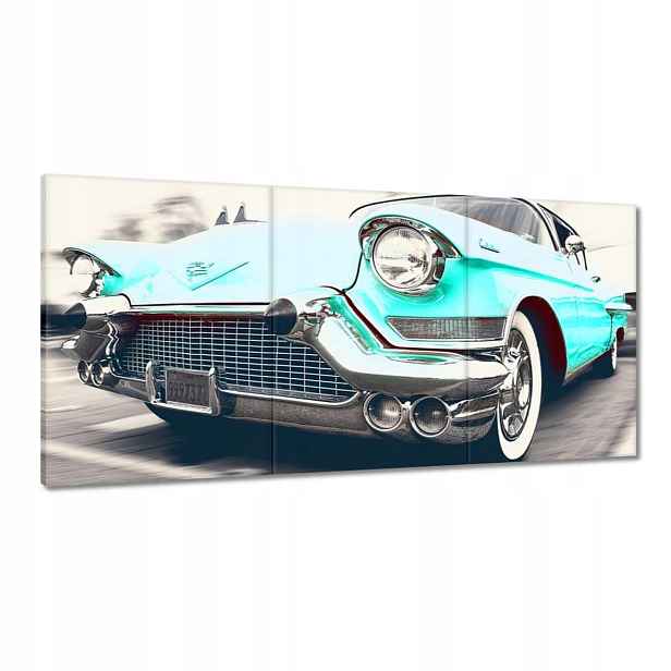 Obrazy 120x60 Tyrkysový Cadillac
